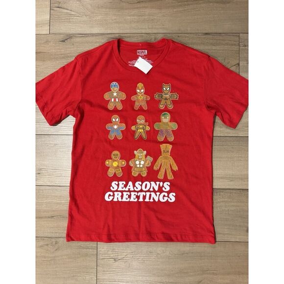 Marvel Other - Marvel Christmas Holiday Mens T-Shirt Small S Spider NEW ugly tee gift red
